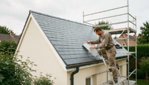 Bac acier effet ardoise pour une toiture en rénovation