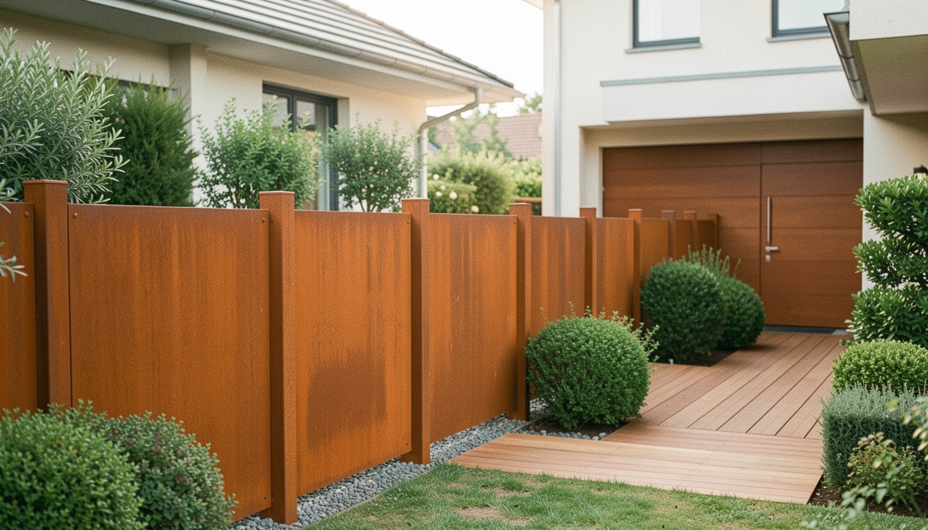 Clôture en acier corten : atouts, prix et pose